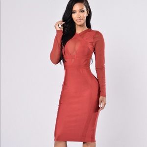 Kocktails Bandage Dress - Deep Red